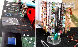 Our necklaces on display